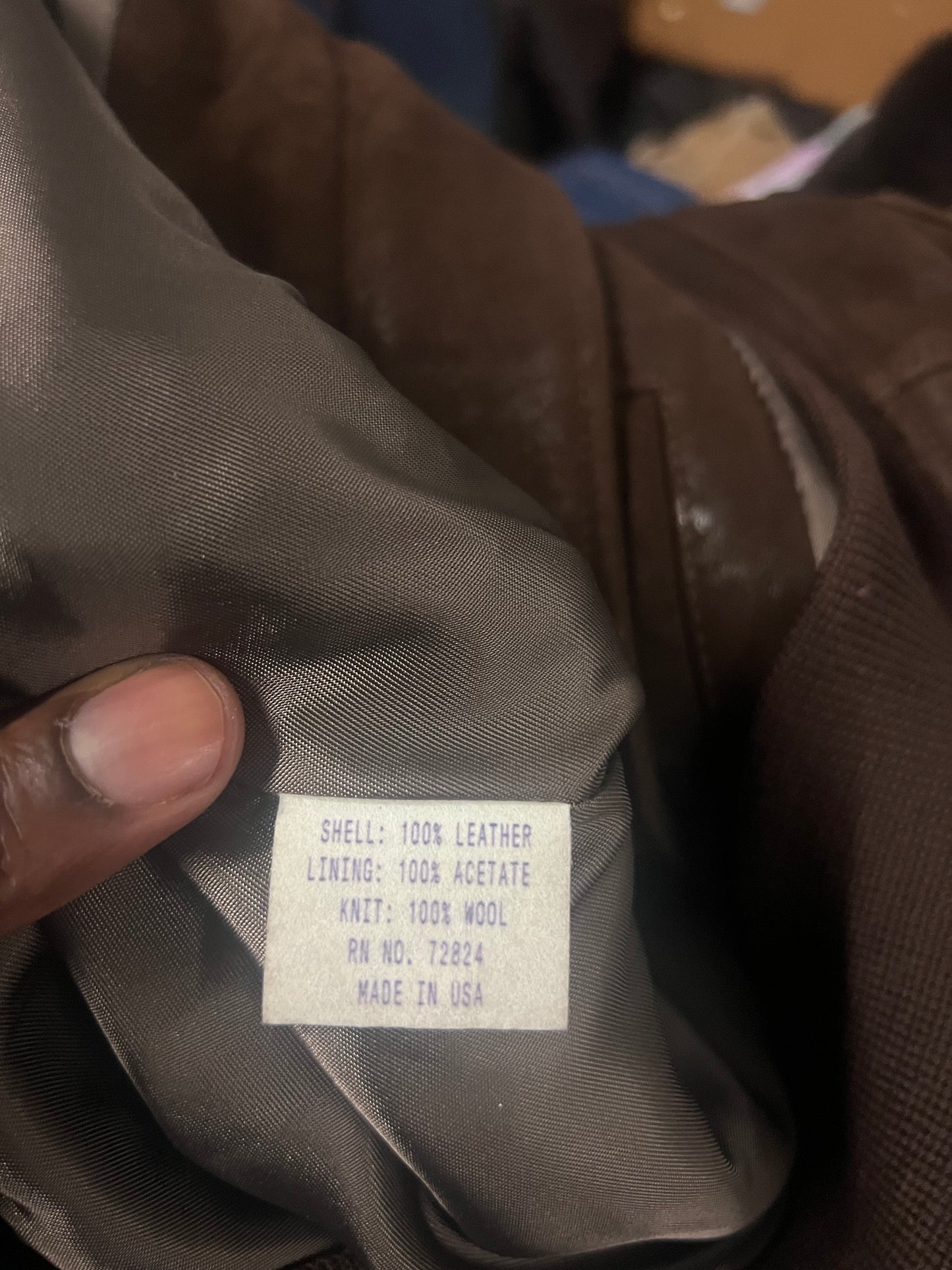 Vintage 1980s CAT aviator bomber brown leather jacket