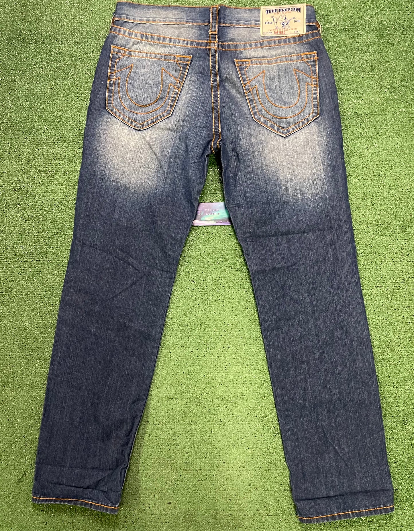 True Religion orange stitch jeans