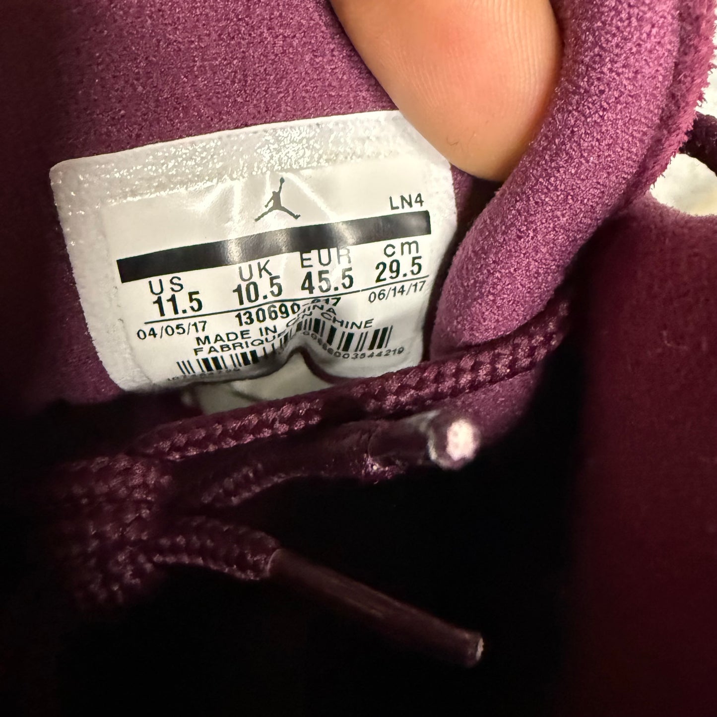 Jordan 12 Bordeaux 11.5 Men/13 Women “Preowned”