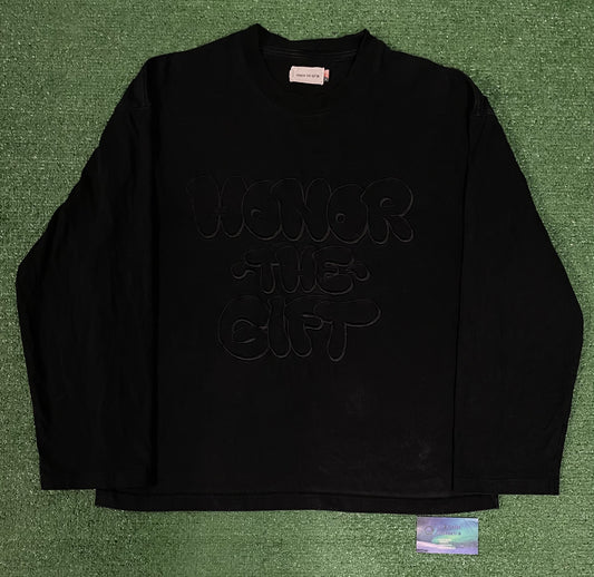 Honor The Gift black embroidered longsleeve tee