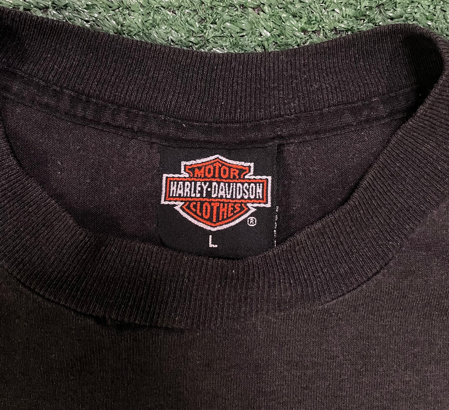 Vintage 1980s Harley Davidson eagle engine 3D emblem tee