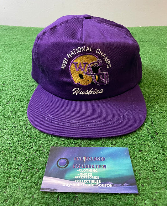 Vintage 1991 National Champs UW University of Washington embroidered hat