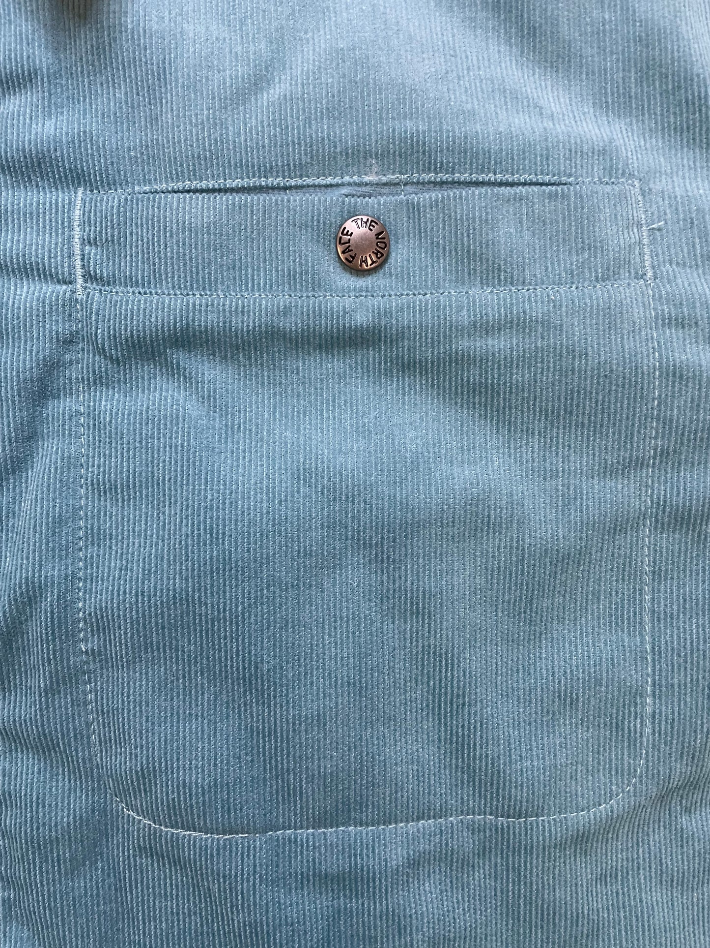 The North Face algae blue Sherpa Button up jacket