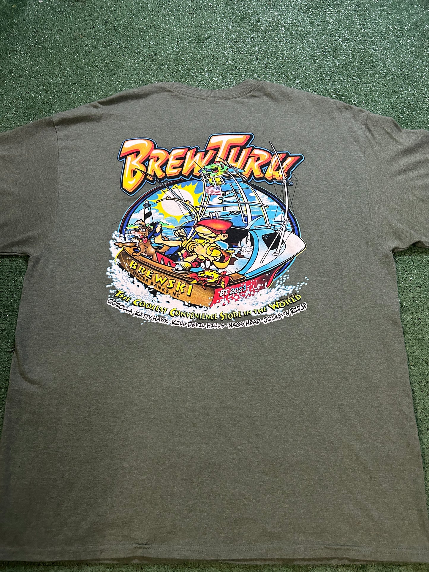 Brew thru outerbanks grey tee