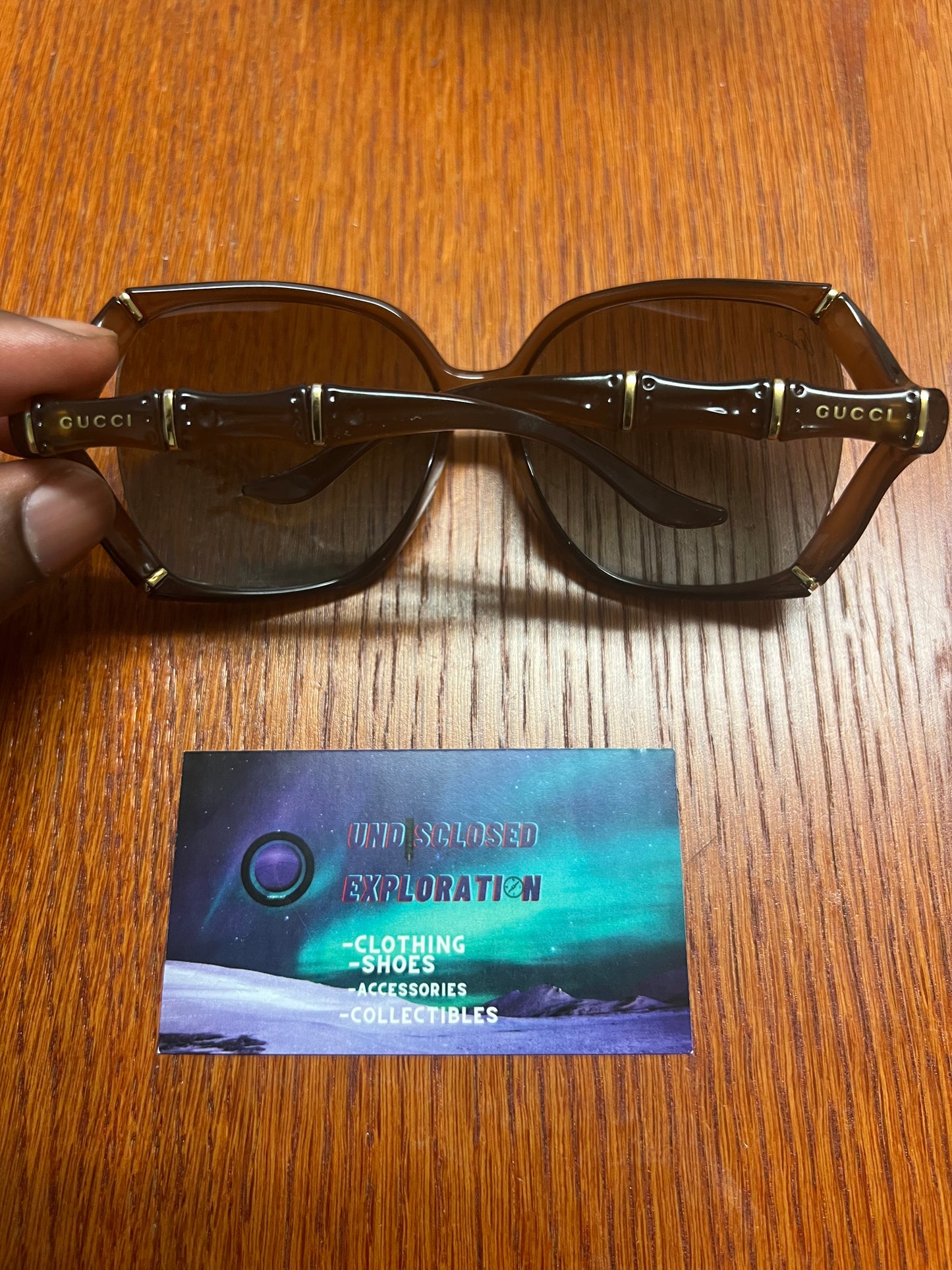 Gucci bamboo brown and gold sunglasses