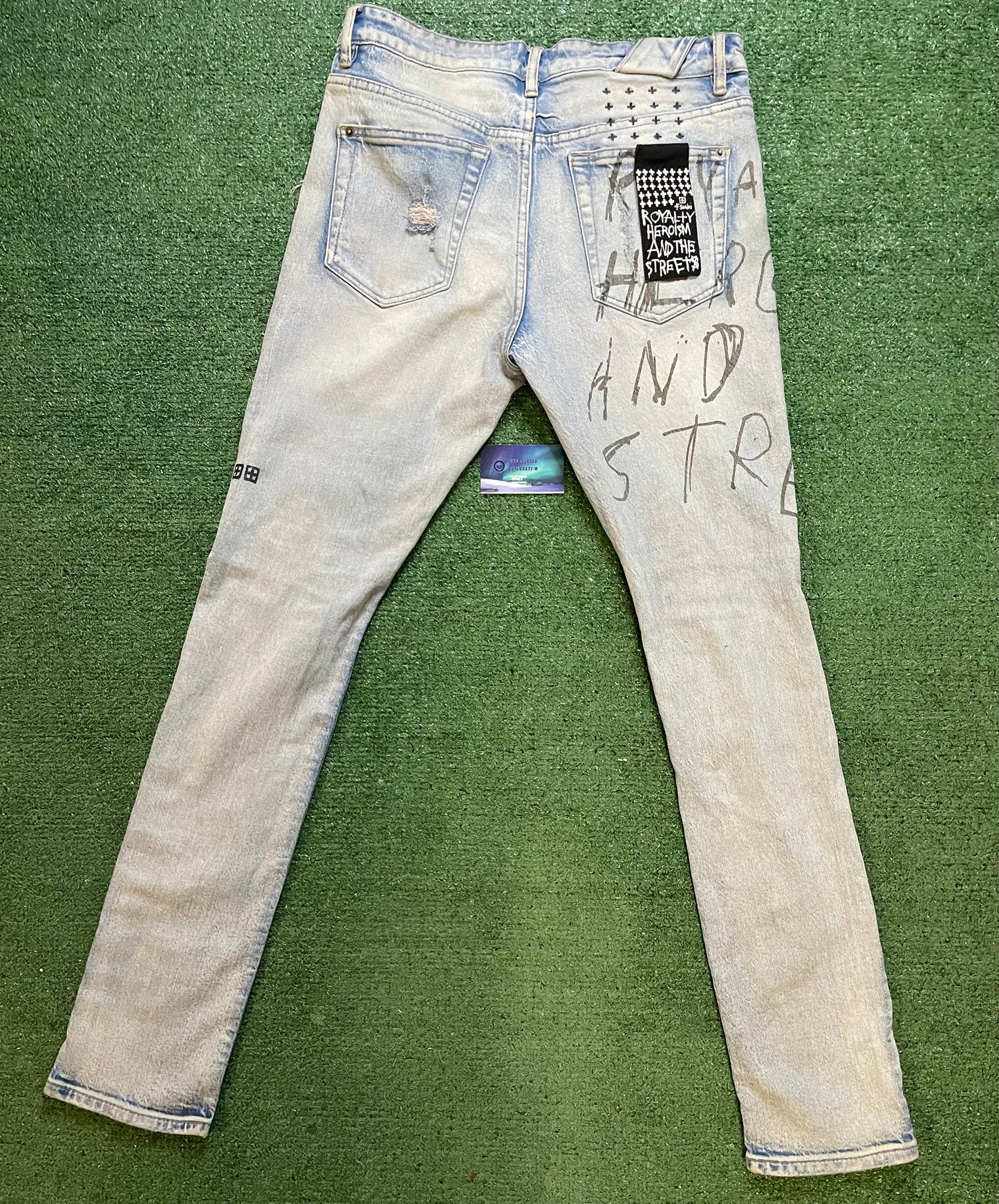 Ksubi graffiti light wash jeans