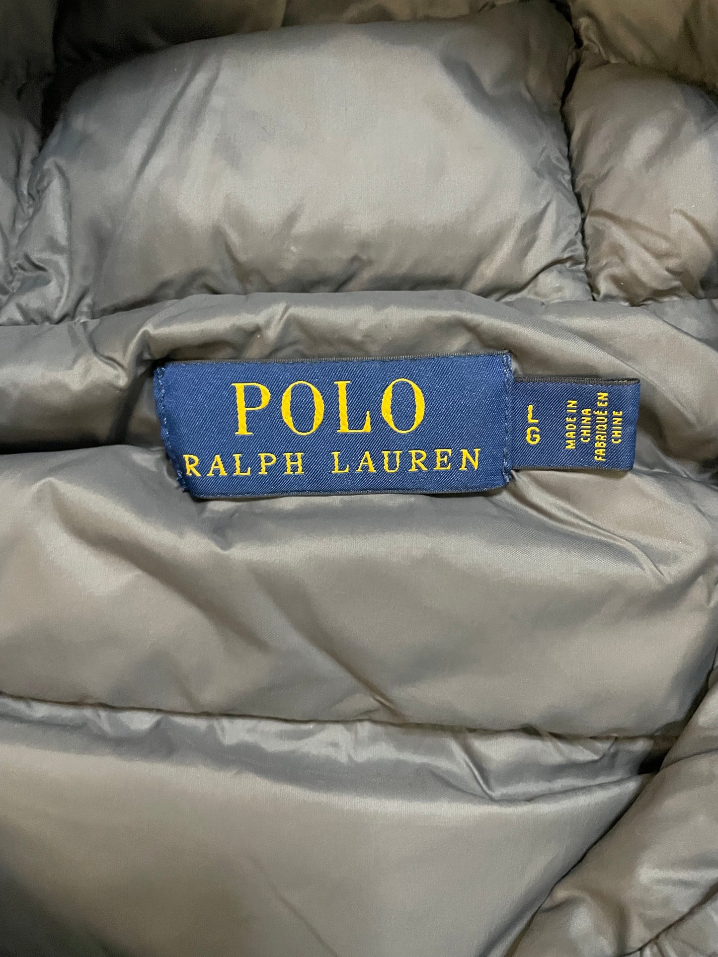 Polo Ralph lauren quilted hooded grey jacket