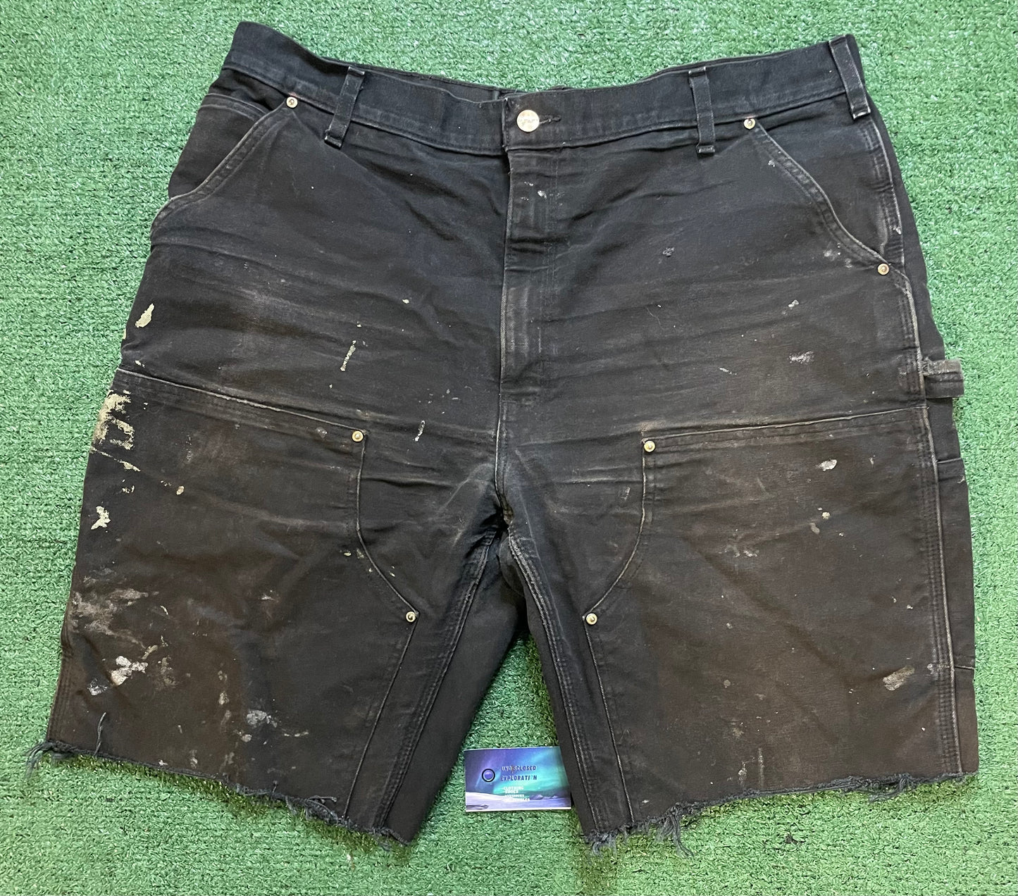 Carhartt black double knees distressed shorts