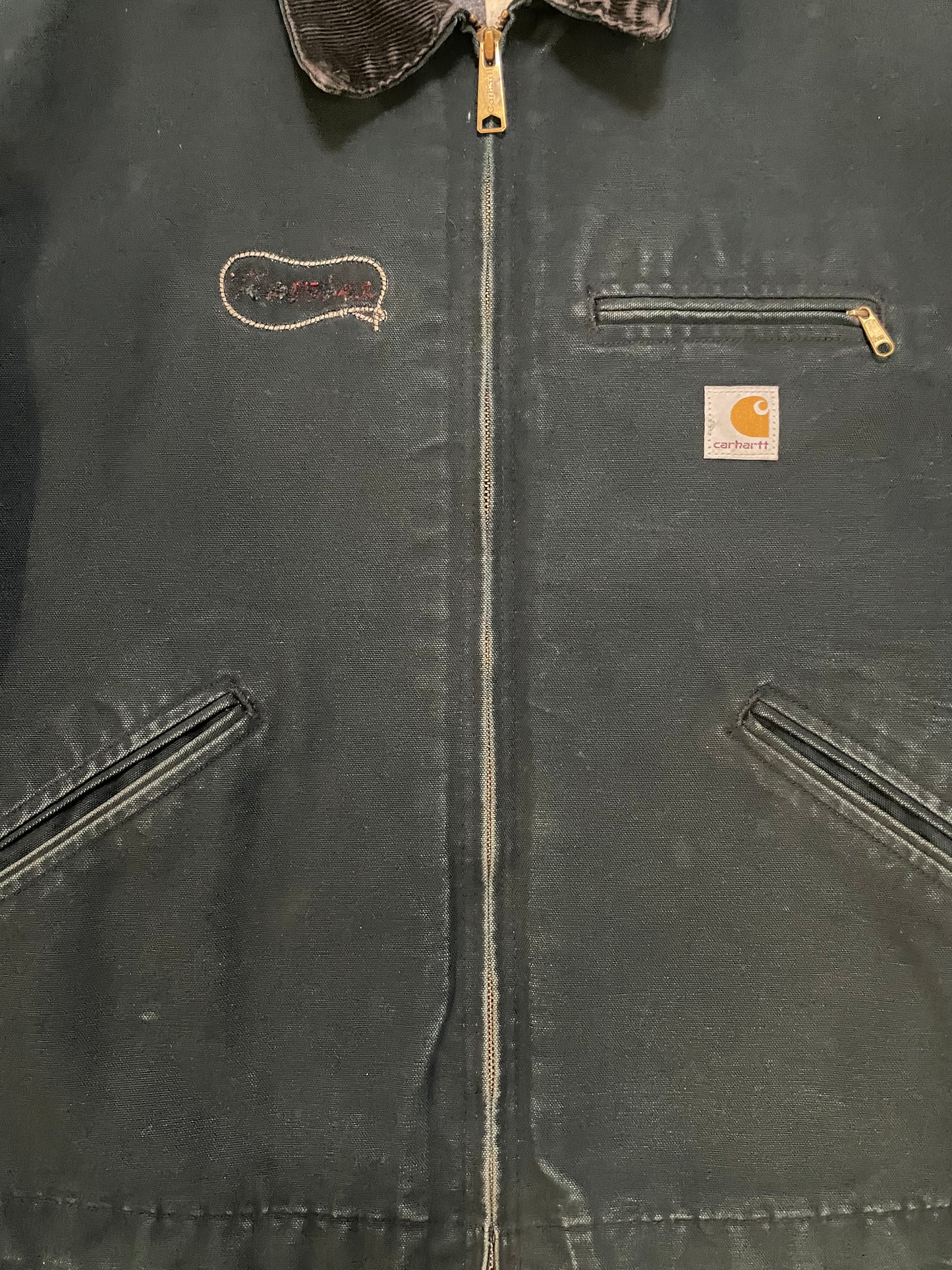 Vintage Carhartt black Detroit embroidered jacket
