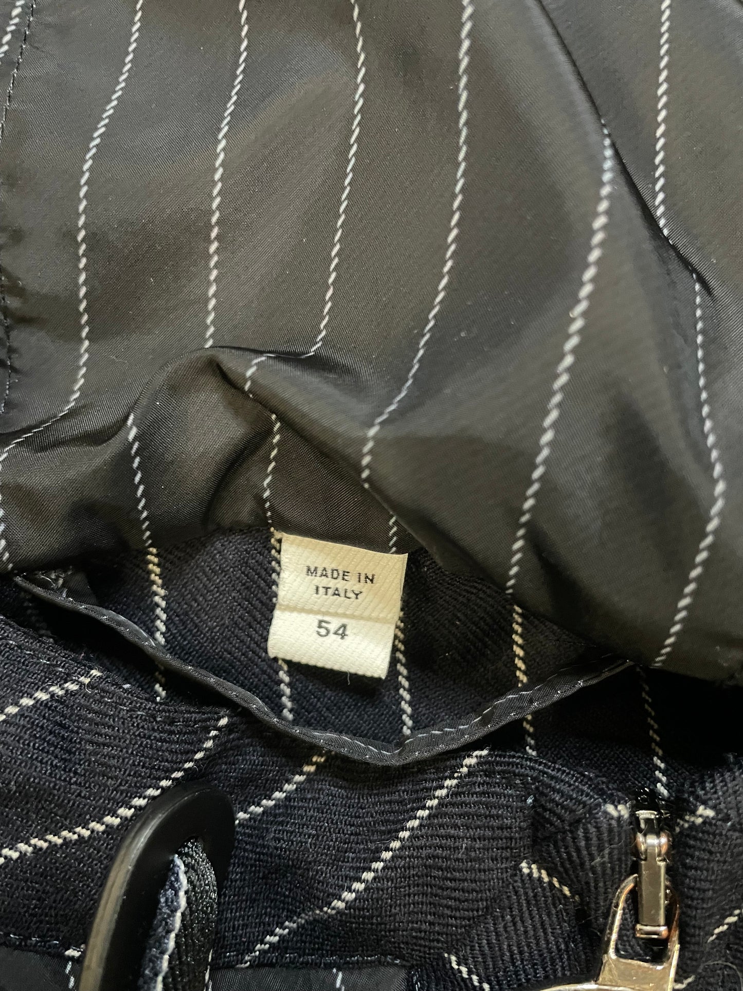 Burberry navy and white pinstripe jacket