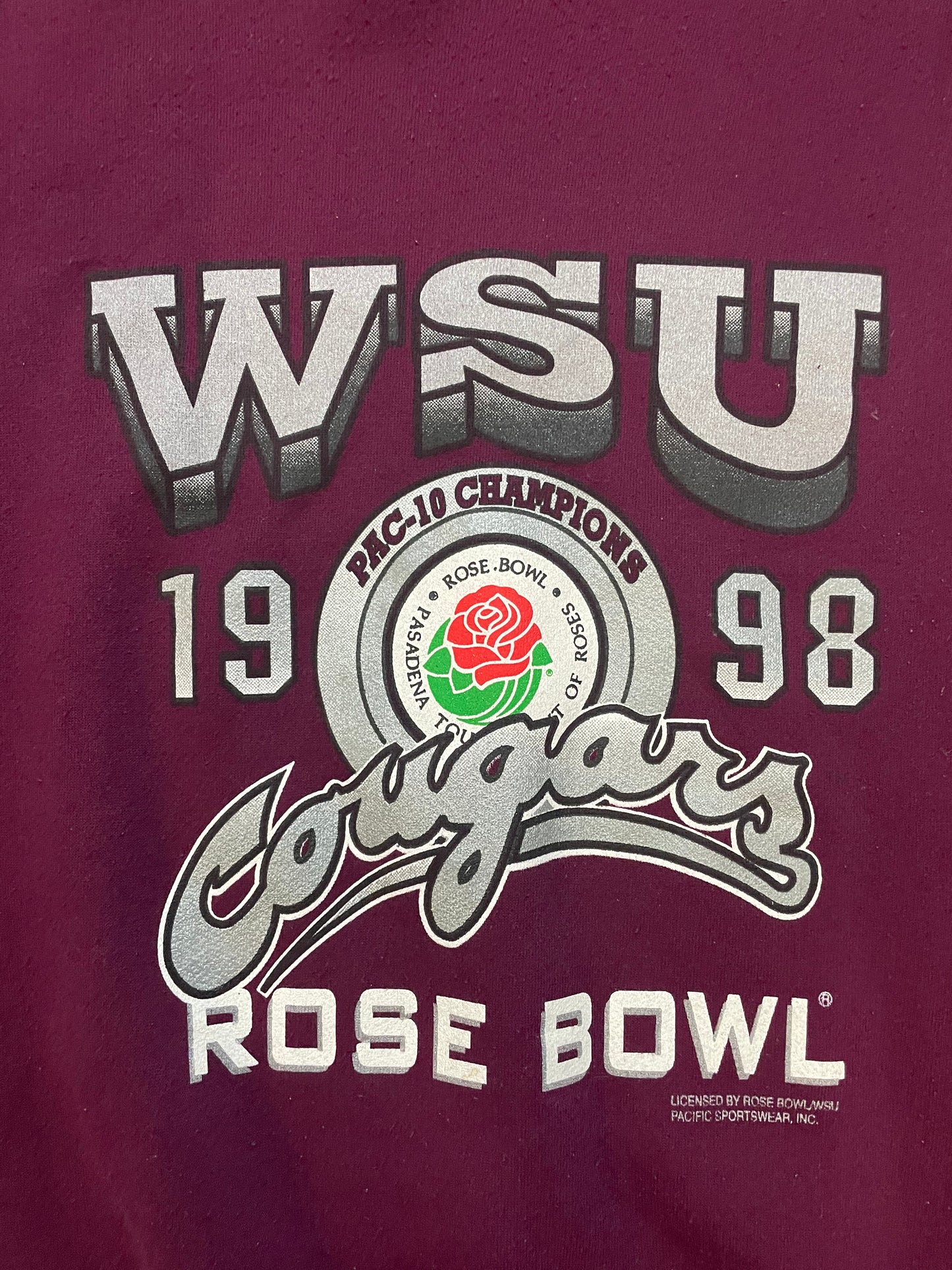 Vintage 1998 Rose bowl PAC 10 champions WSU Washington state university crewneck