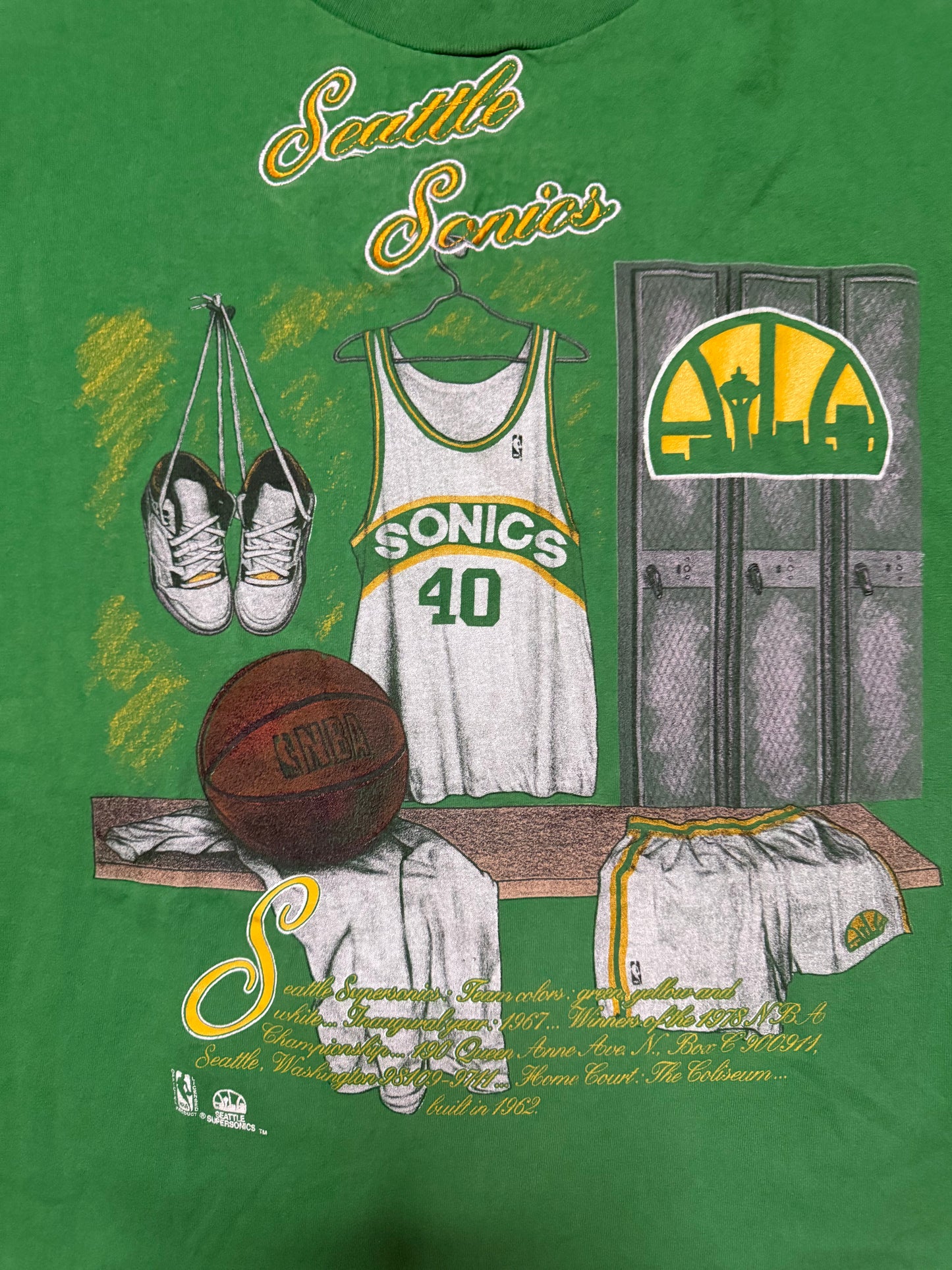 Vintage Seattle SuperSonics Shirt Shawn Kemp Locker