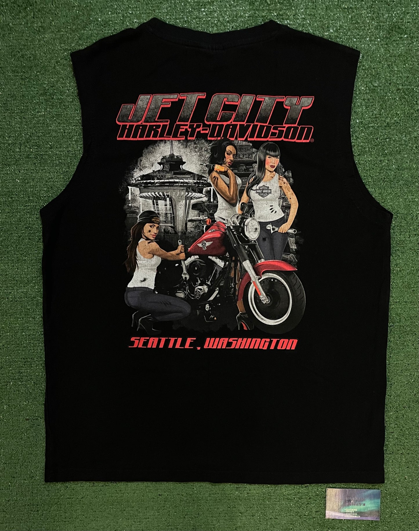 Harley Davidson jet city Seattle Washington cutoff tee