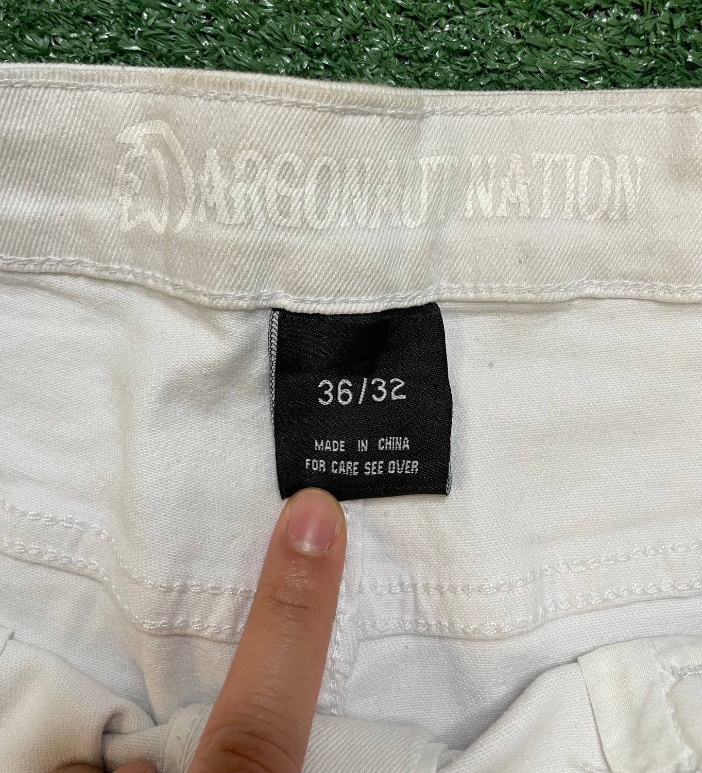 Argonaut white distressed denim jeans