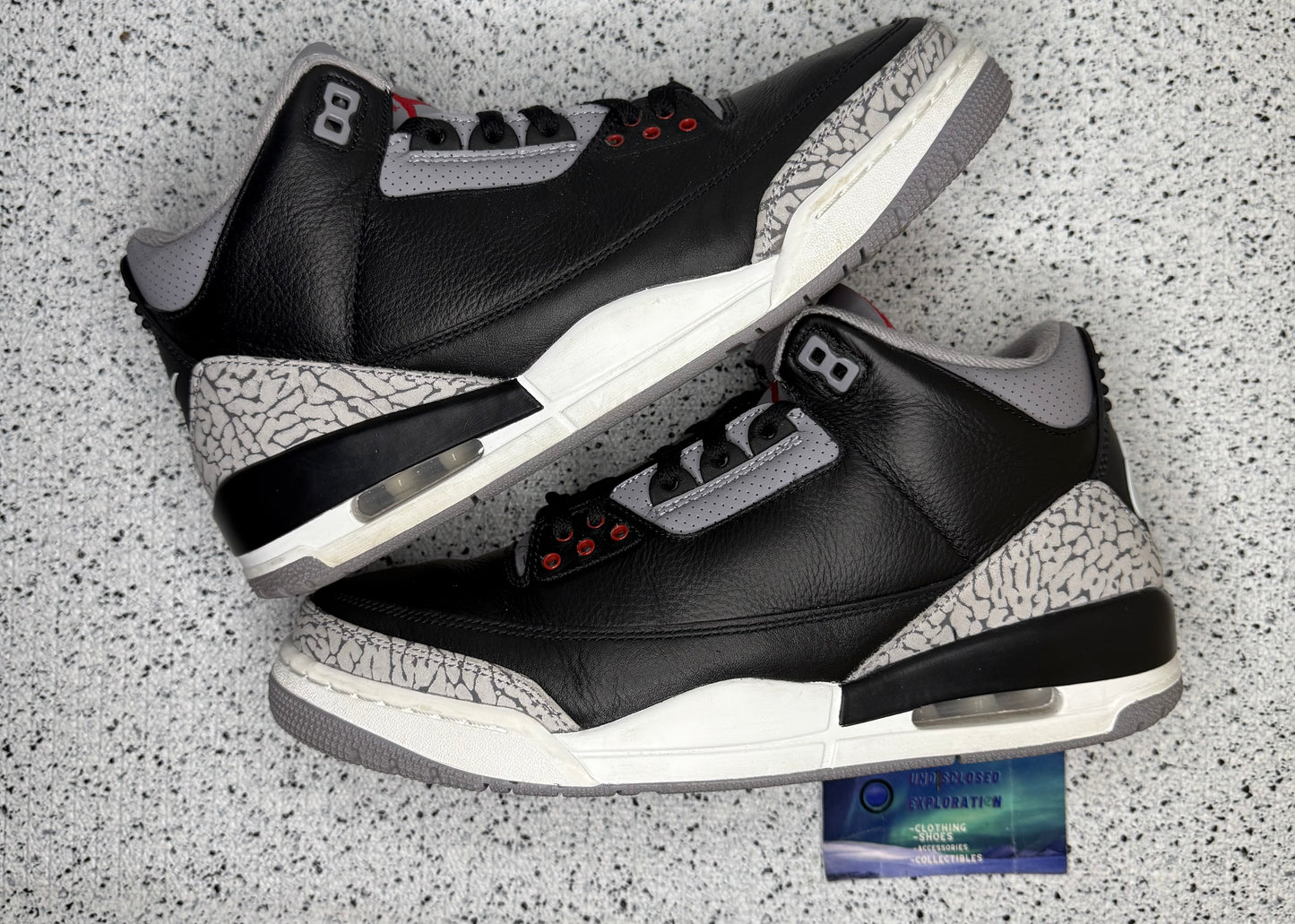 Jordan 3 Black Cement 10 Men/11.5 Women “Preowned”