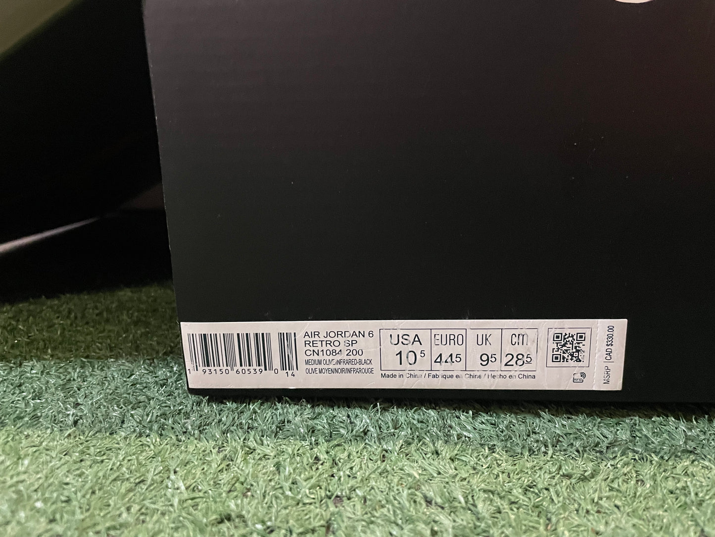 Air Jordan 6 Travis Scott olive size 10.5men/12women