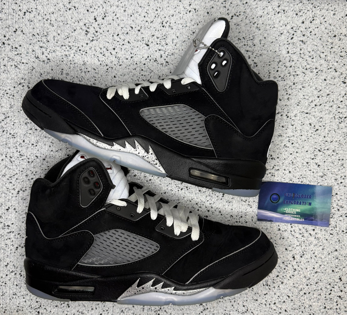 Jordan 5 Black Metallic Reimagined 8.5 Men/10 Women “Preowned”