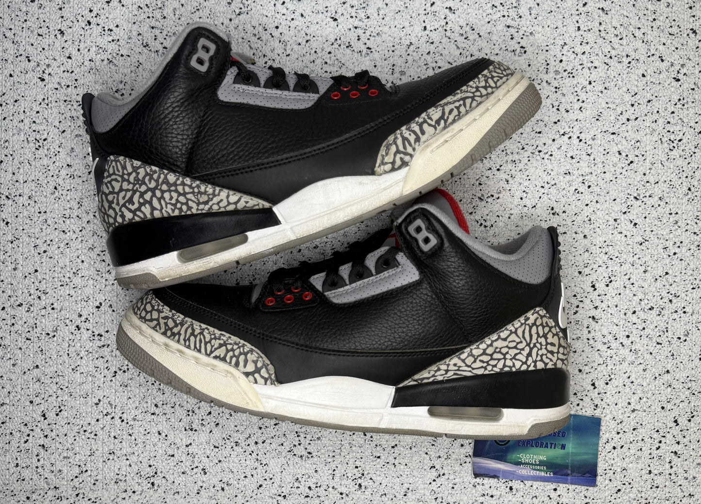Jordan 3 Black Cement 2018 10 Men/11.5 Women “Preowned”