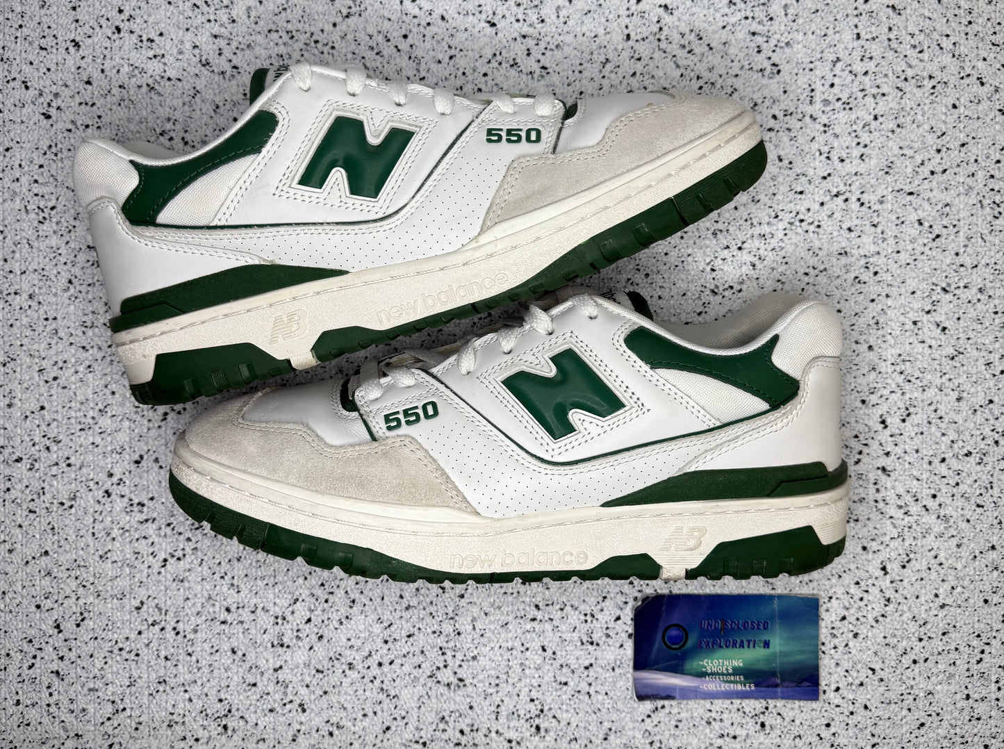 New Balance 550 White Green 9.5 Men/11 Women “Preowned”