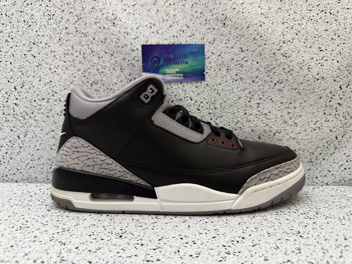 Jordan 3 Black Cement 10.5 Men/12 Women “Preowned”