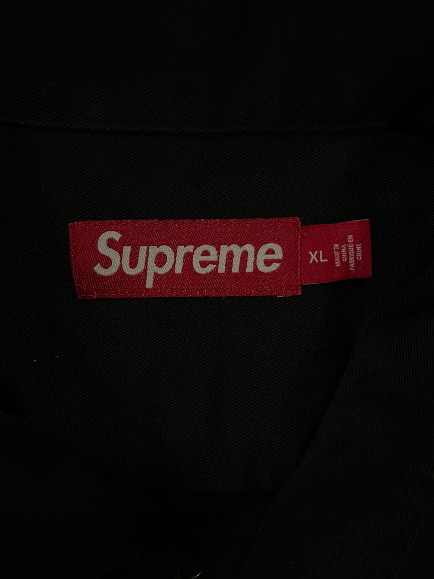 Supreme rhinestone pin up work shirt
