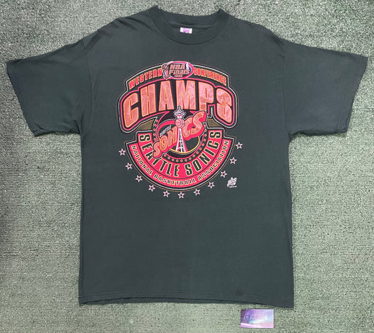 Vintage 1996 Seattle Sonics western Conference championships tee