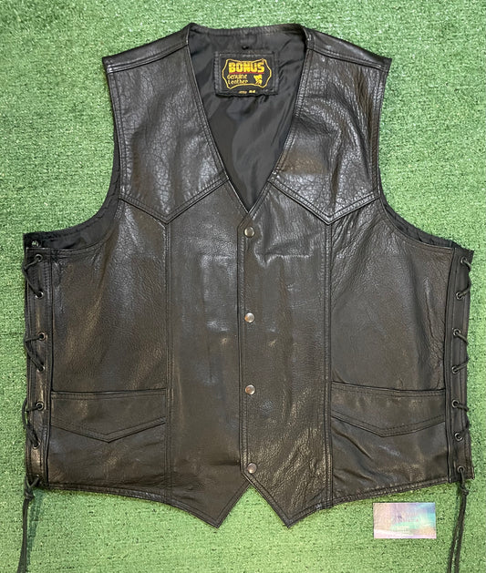 Vintage Harley Davidson leather embroidered eagle vest