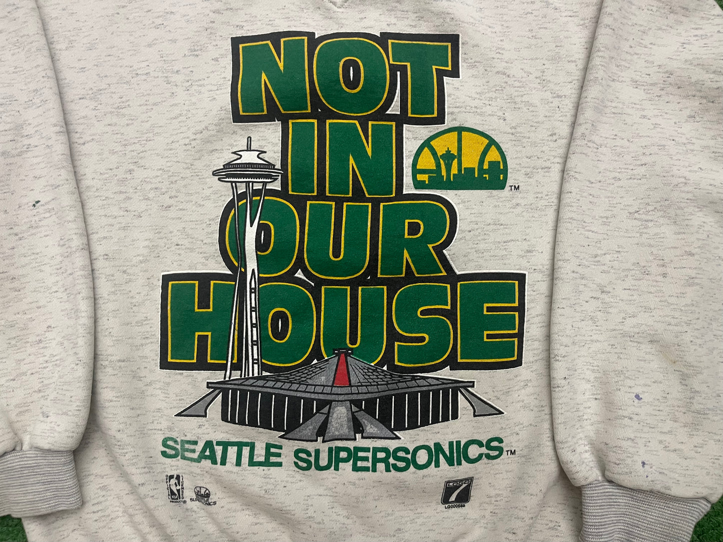 Vintage Seattle SuperSonics Not In Our House Playoff Crewneck