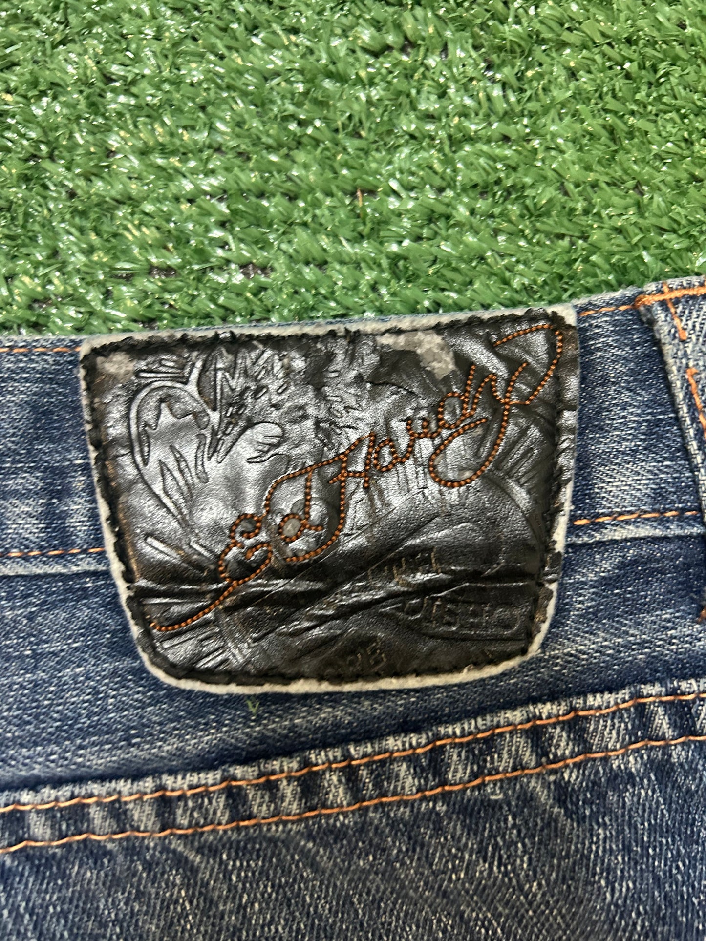Vintage Ed Hardy eagle embroidered jeans
