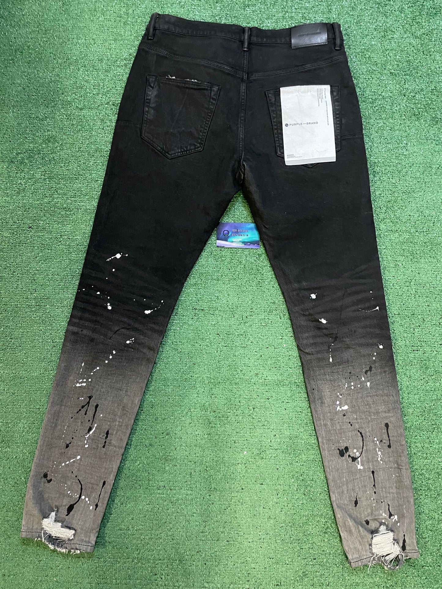 Purple Brand Bleached black raw jeans