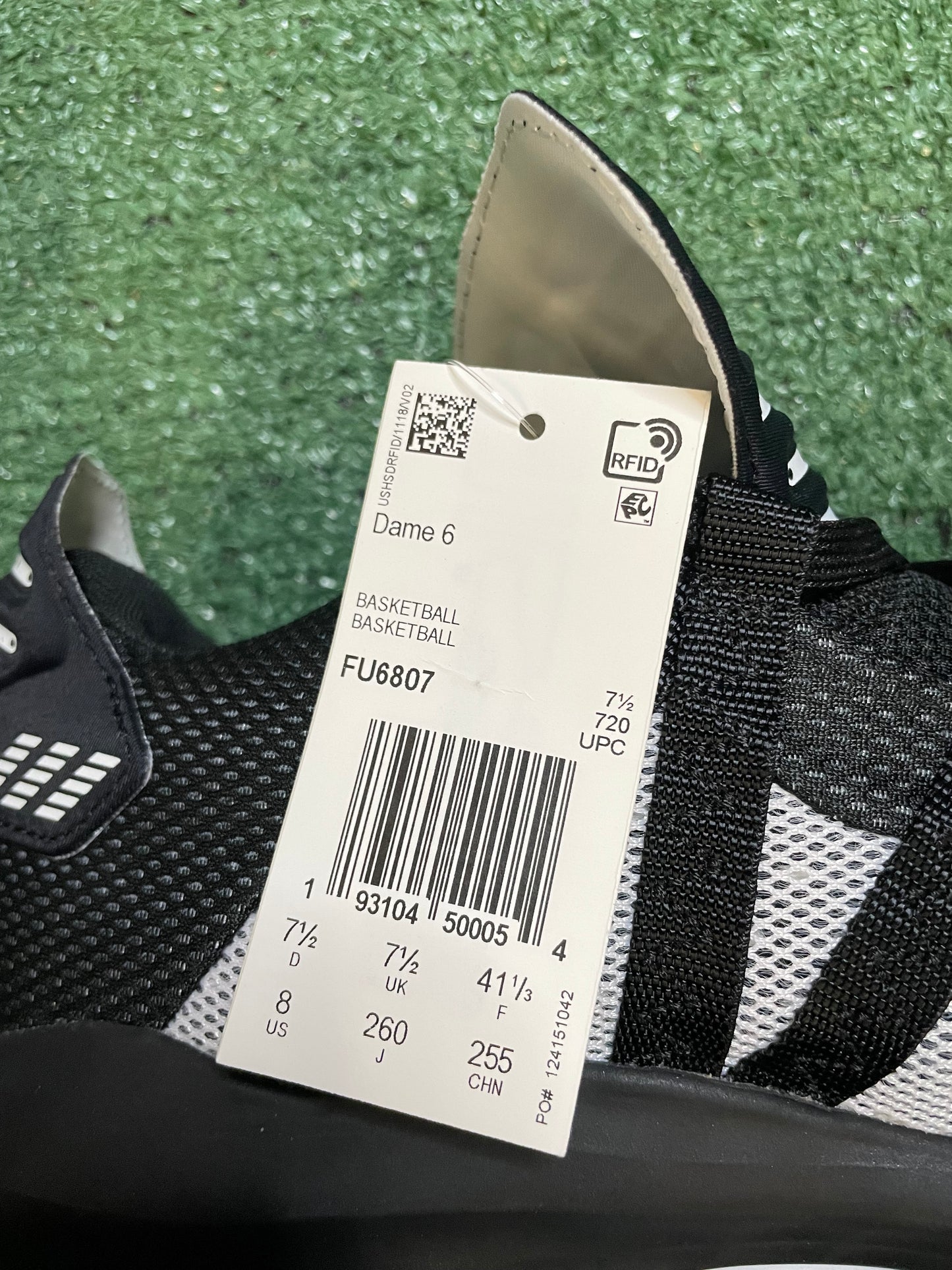 Adidas dame 6 black white hecklers