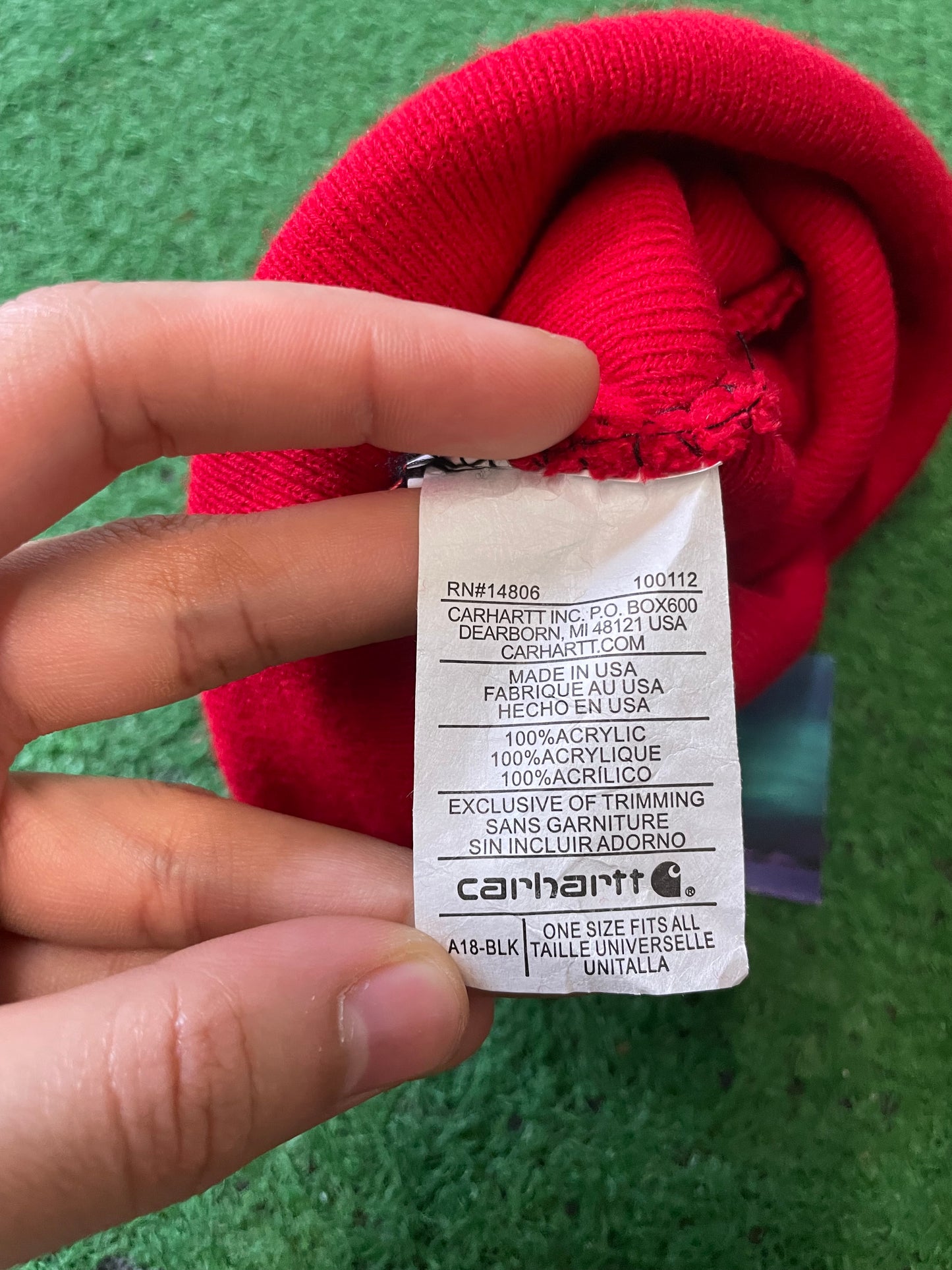 Carhartt red beanie