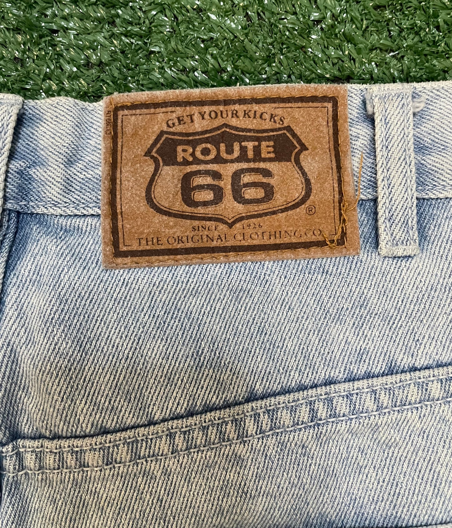 Vintage 1990s Route 66 light wash Jean shorts