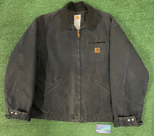 Vintage Carhartt Detroit petrol grey jacket