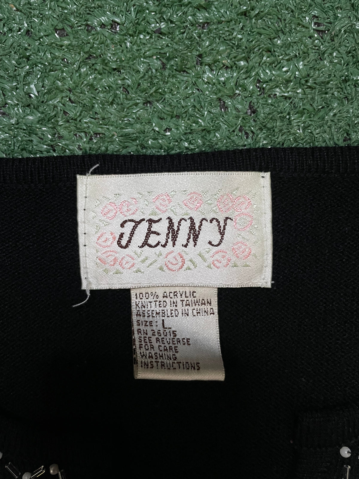 Vintage Jenny black rhinestone longsleeve