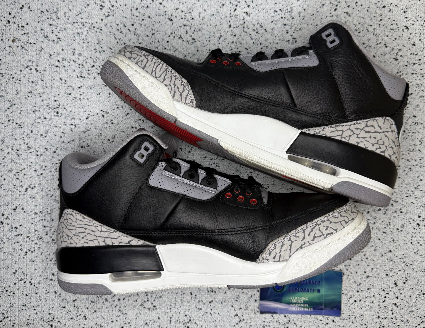 Jordan 3 Black Cement 10 Men/11.5 Women “Preowned”