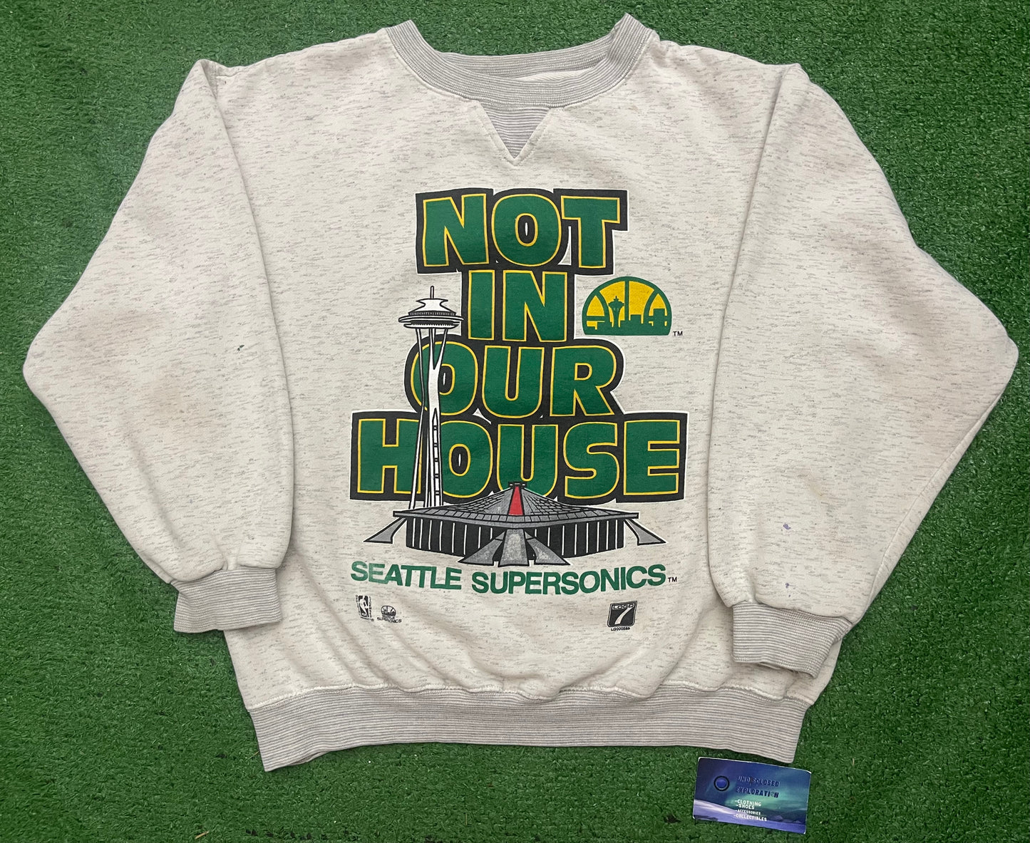 Vintage Seattle SuperSonics Not In Our House Playoff Crewneck