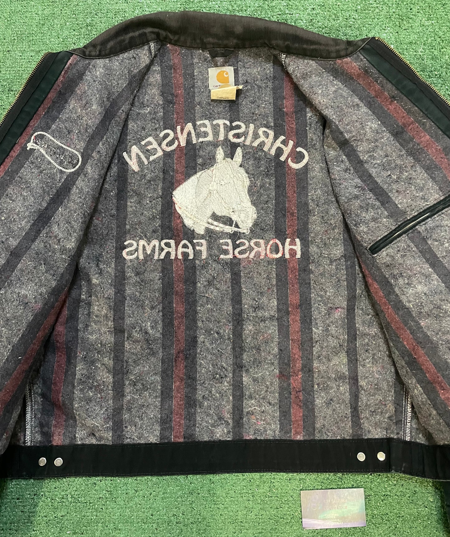 Vintage Carhartt black Detroit embroidered jacket