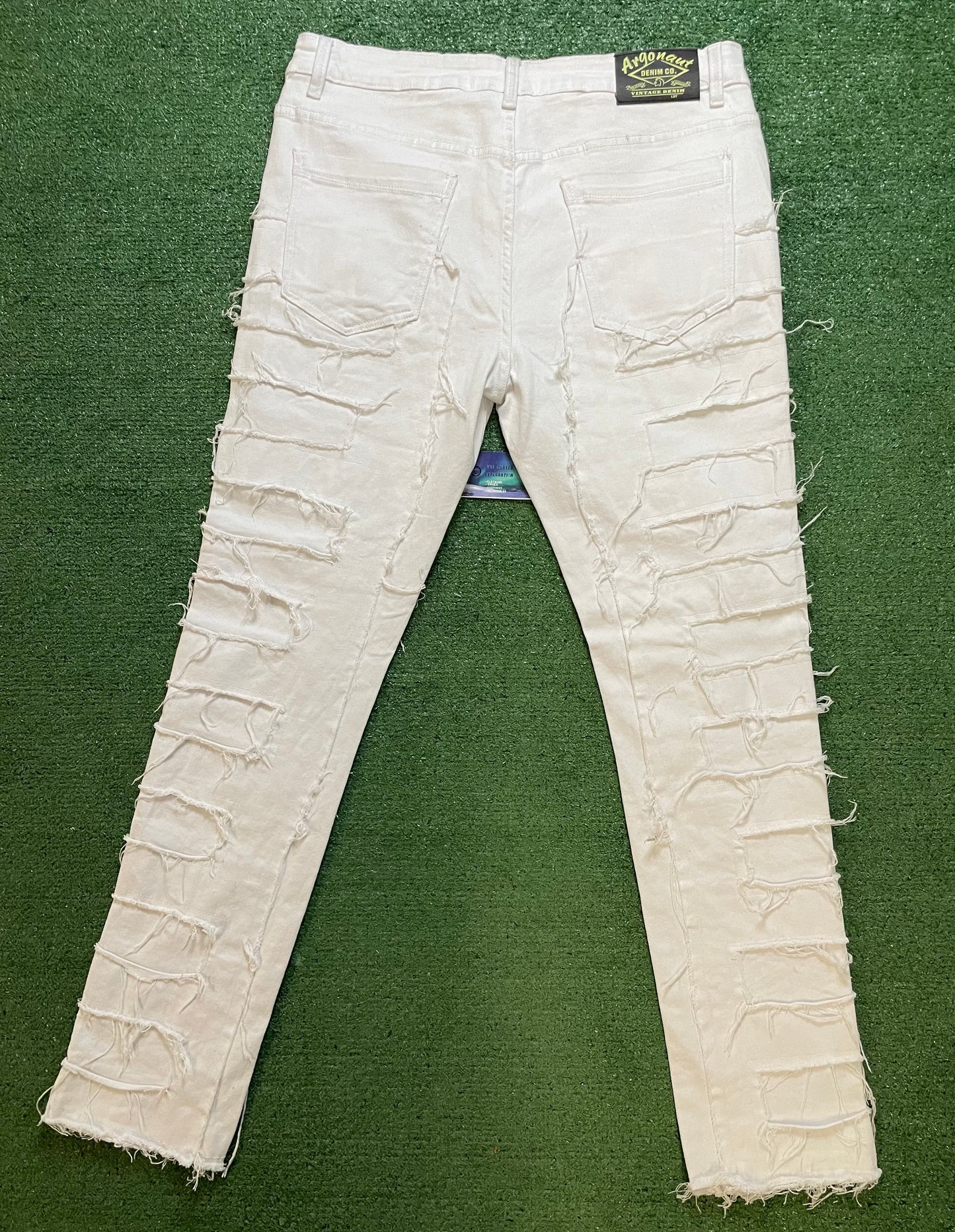 Argonaut white distressed denim jeans