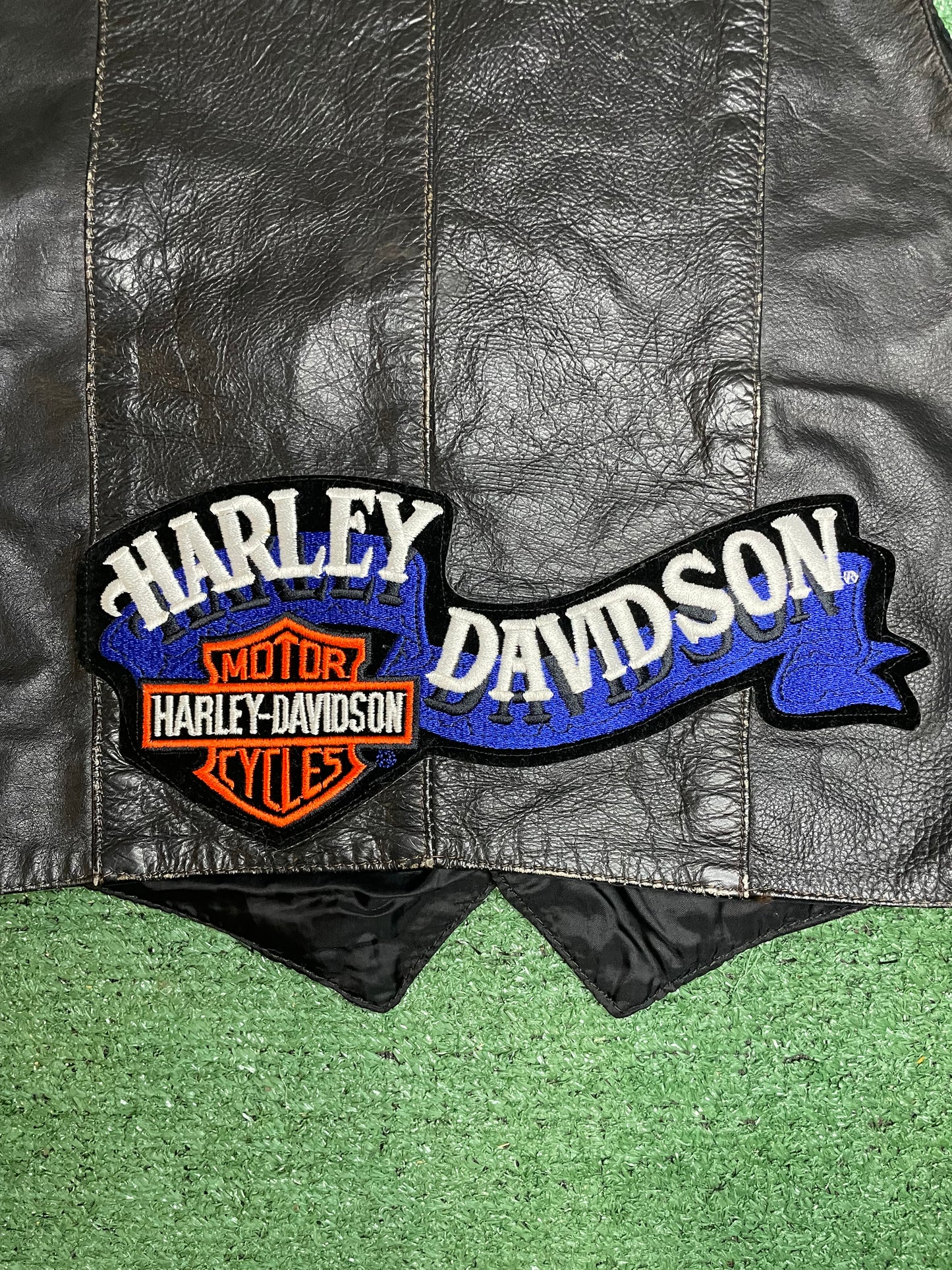 Vintage 1990s Harley Davidson leather vest