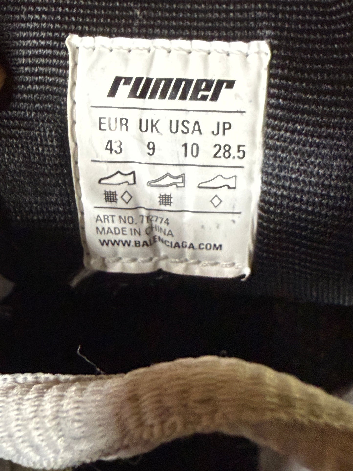 Balenciaga Runner Sneaker Multicolor 10 Men/11.5 Women “Preowned”