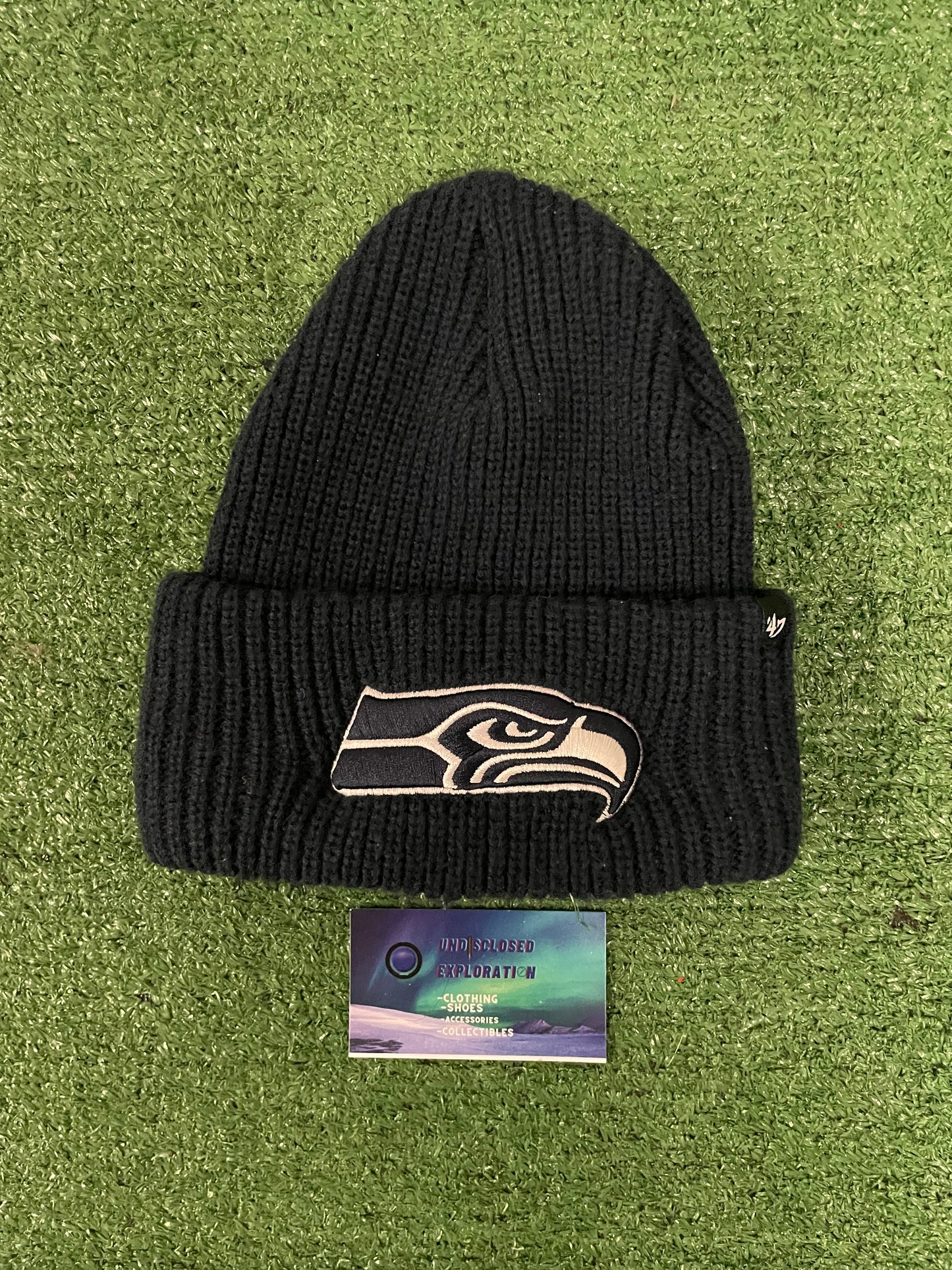 Seahawks navy embroidered beanie