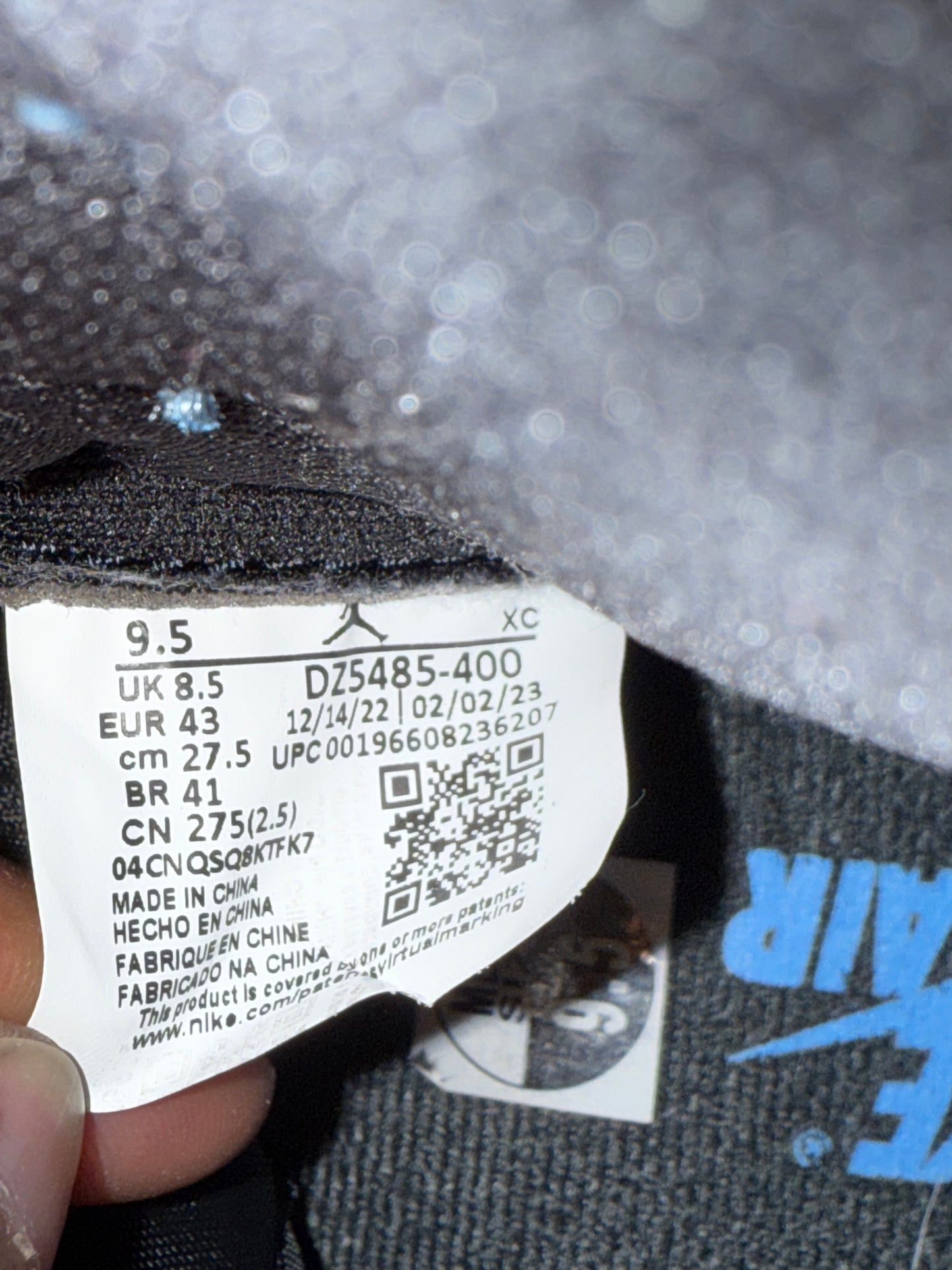 Jordan 1 UNC Toe 9.5 Men/11 Women “Preowned”