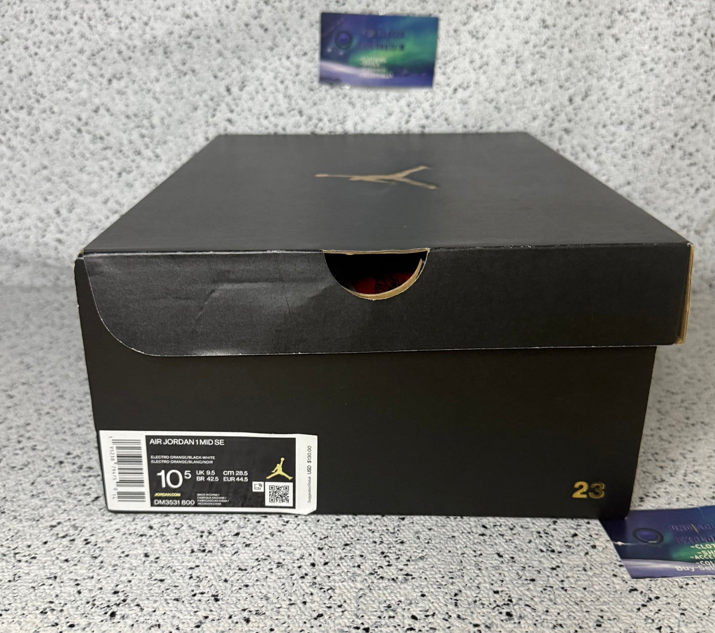 Jordan 1 Mid Electro Orange 10.5 Men/12 Women “Preowned”
