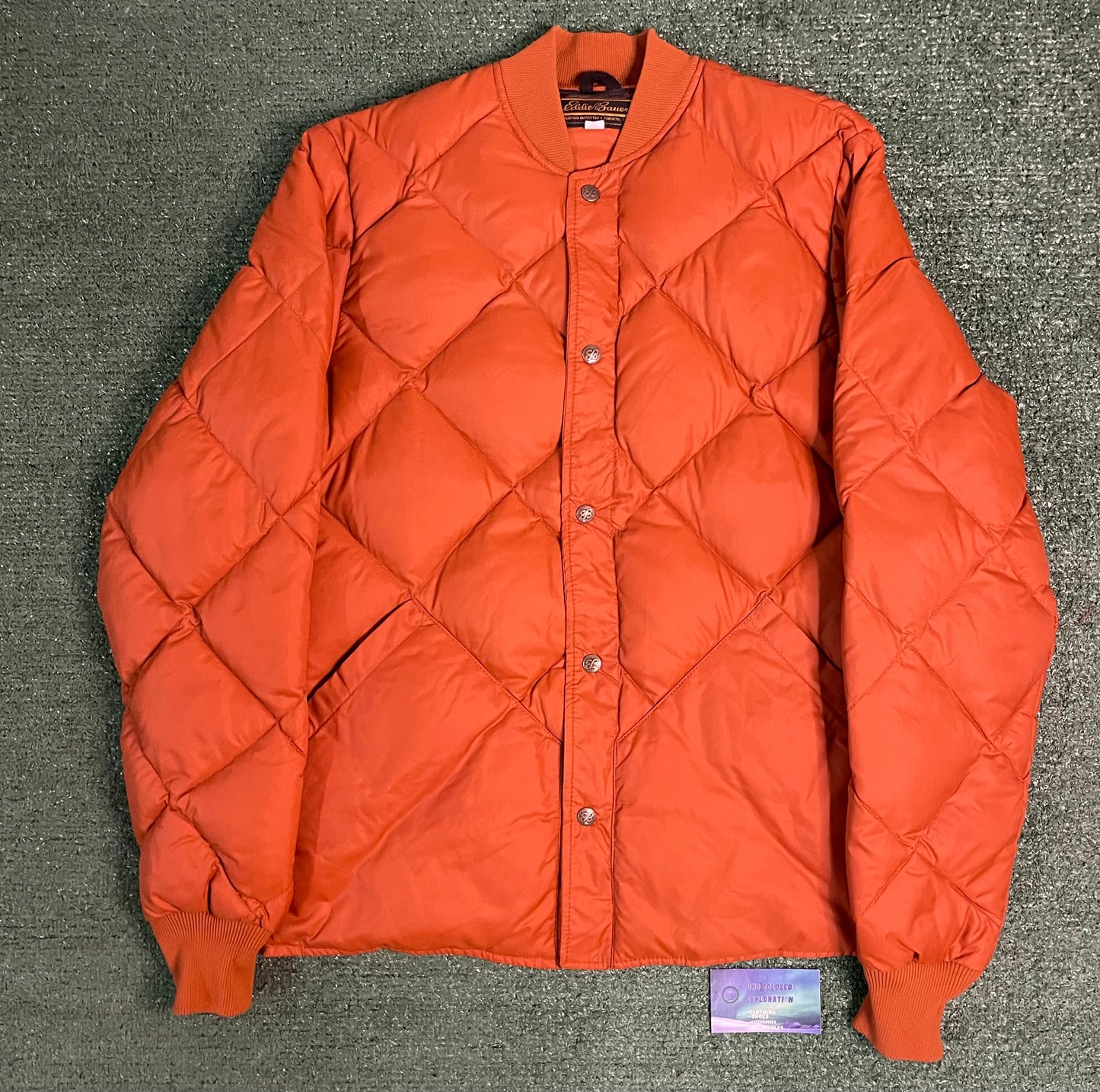 Vintage Eddie Bauer quilted orange jacket