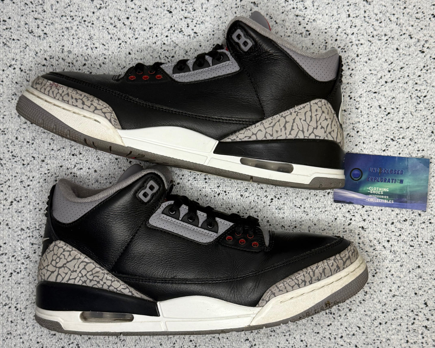 Jordan 3 Black Cement 10.5 Men/12 Women “Preowned”