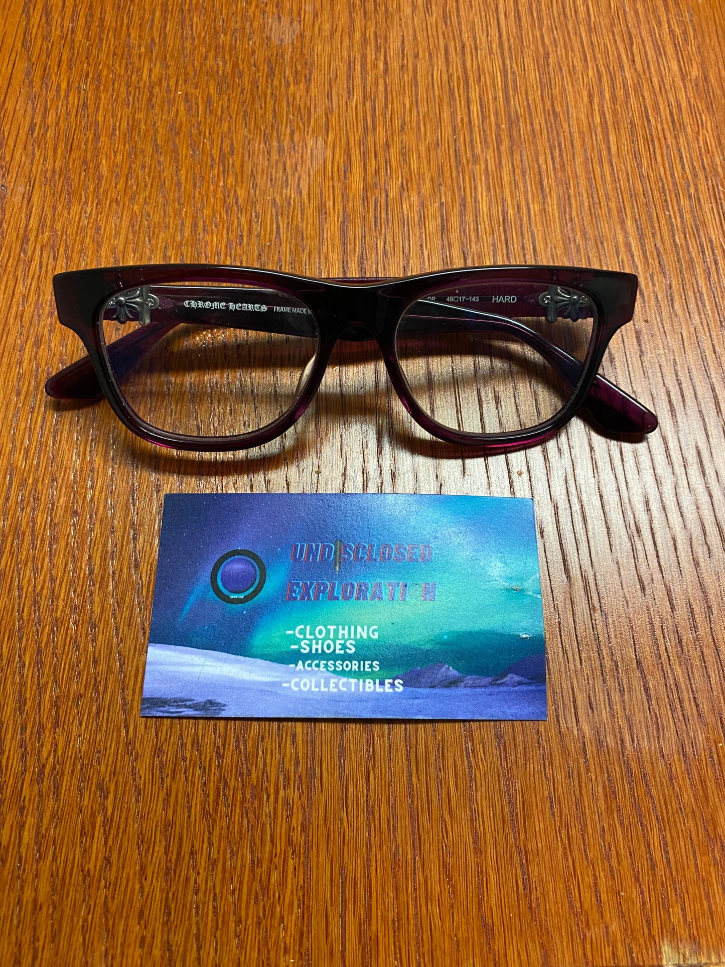 Chrome hearts hard deep purple glasses