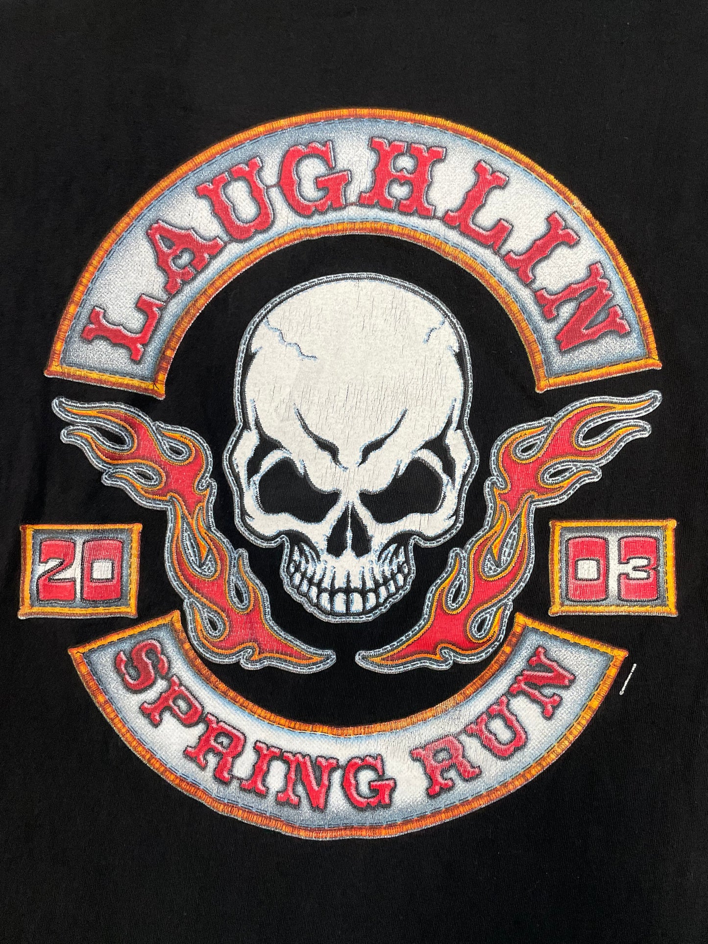 Vintage 2000s Flames and skulls Laughlin spring run longsleeve
