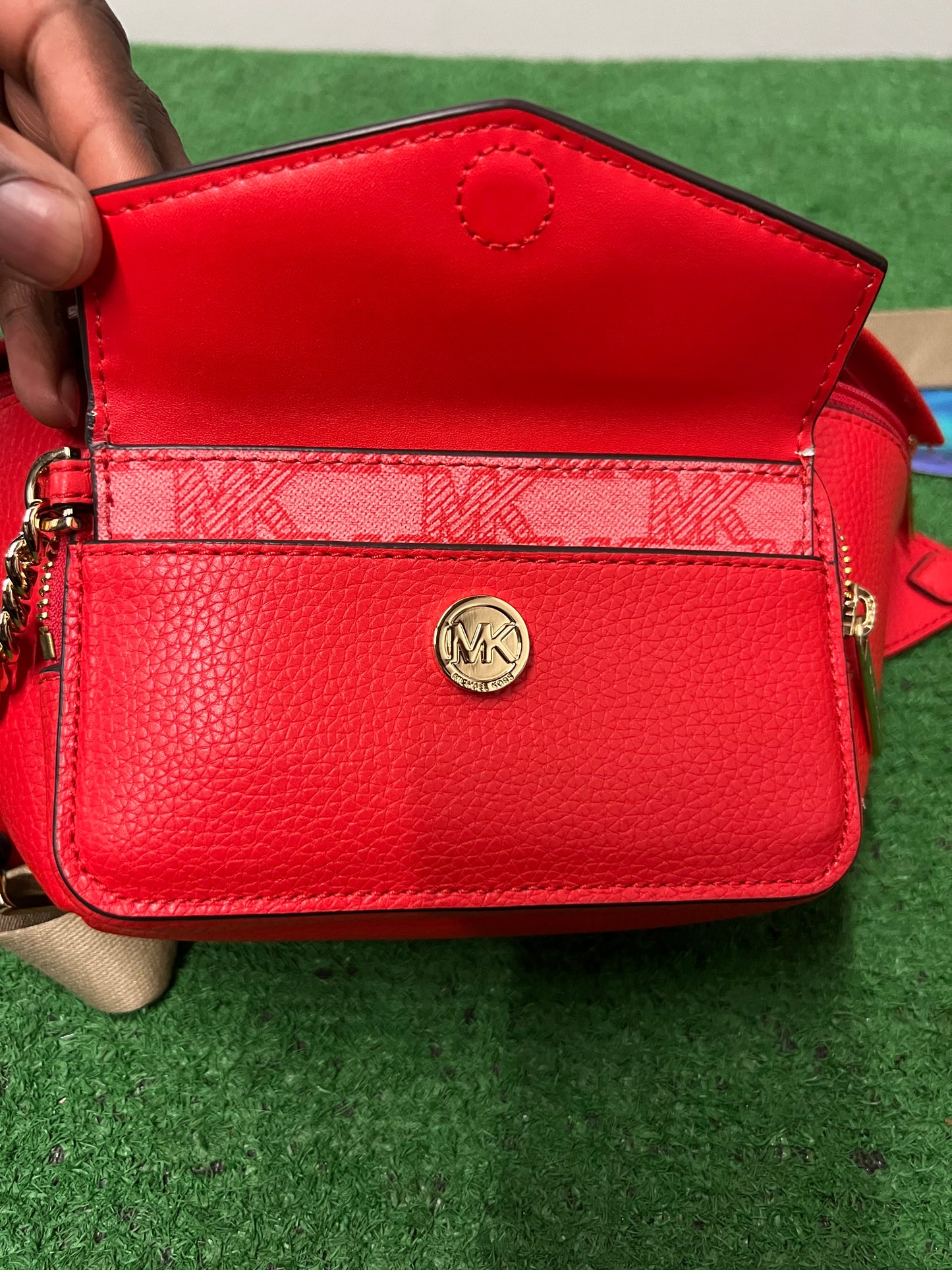 Michael Kors Maisie Waist Fanny Pack Crossbody Waist Pack Sling Bag Red