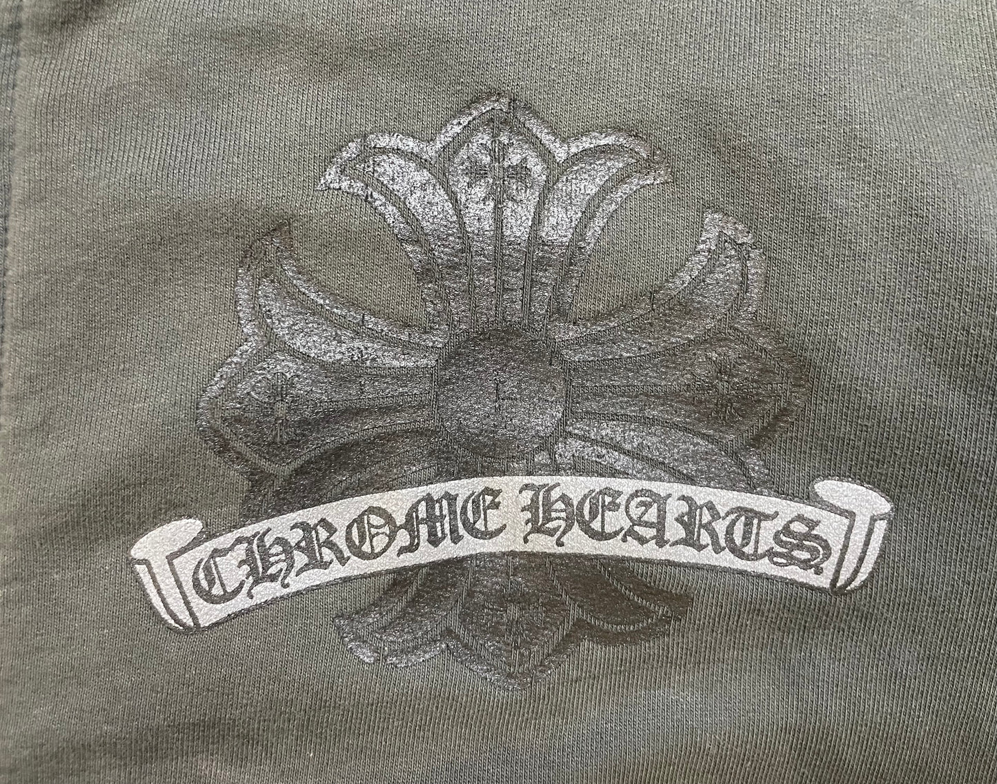 Vintage Chrome Hearts grey zip up hoodie